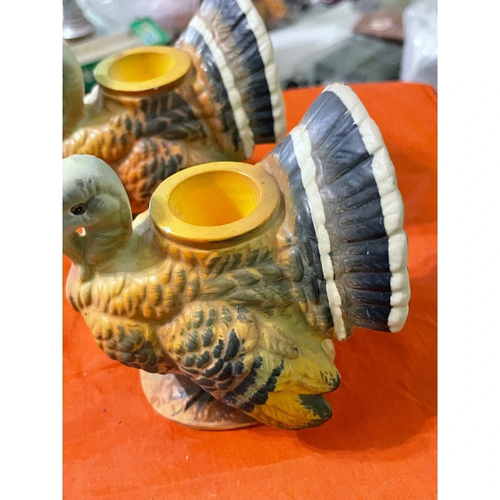 Napco ware Turkey Candle Holder Fall Thanksgiving Decor Japan‎